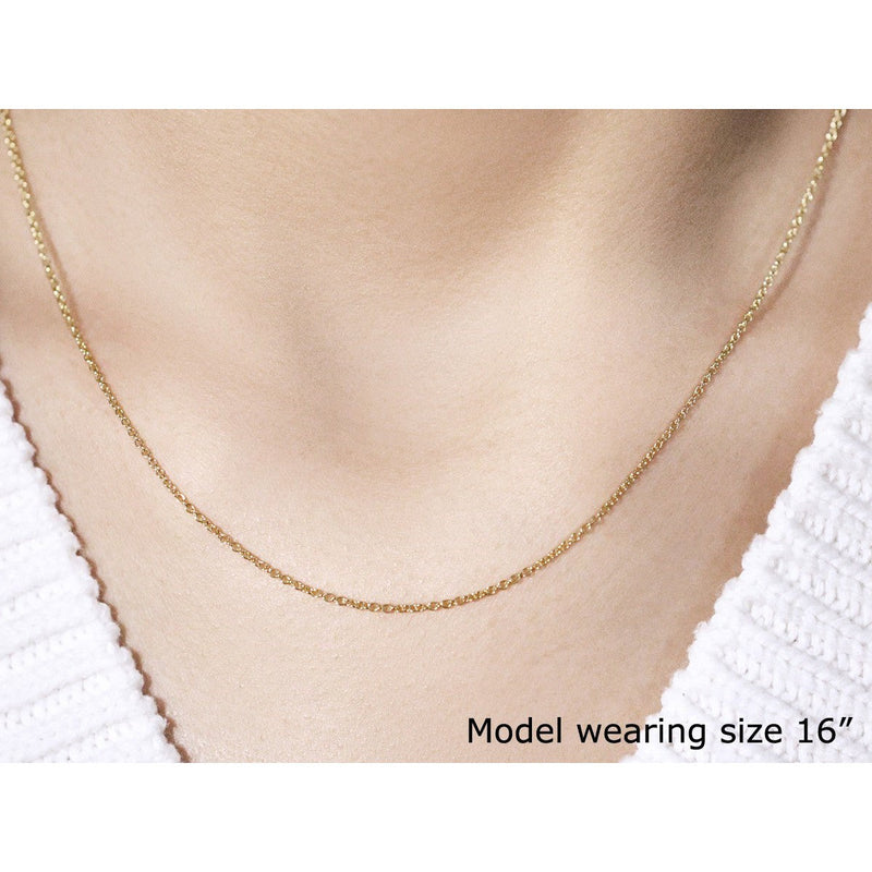 Bids.com 14k Yellow Gold Round Cable Link Chain 1.3mm Necklaces