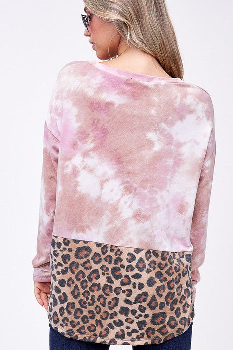 Plus Cloud Tie Dye Cheetah Boxy Top