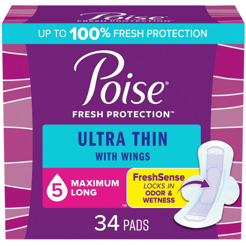 Poise Poise Ultra Thin Pads With Wings - Maximum Absorbency Personal Care