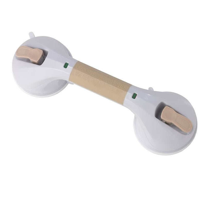 Drive Medical Drive Medical Suction Cup Grab Bar 12 Inch, White And Beige Safety Grab Bars