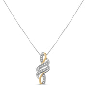 Bids.com 10K Yellow Gold Plated .925 Sterling Silver 1/20 cttw Round Cut Diamond Swirl Pendant Necklace (H-I Color, I2-I3 Clarity) Necklaces