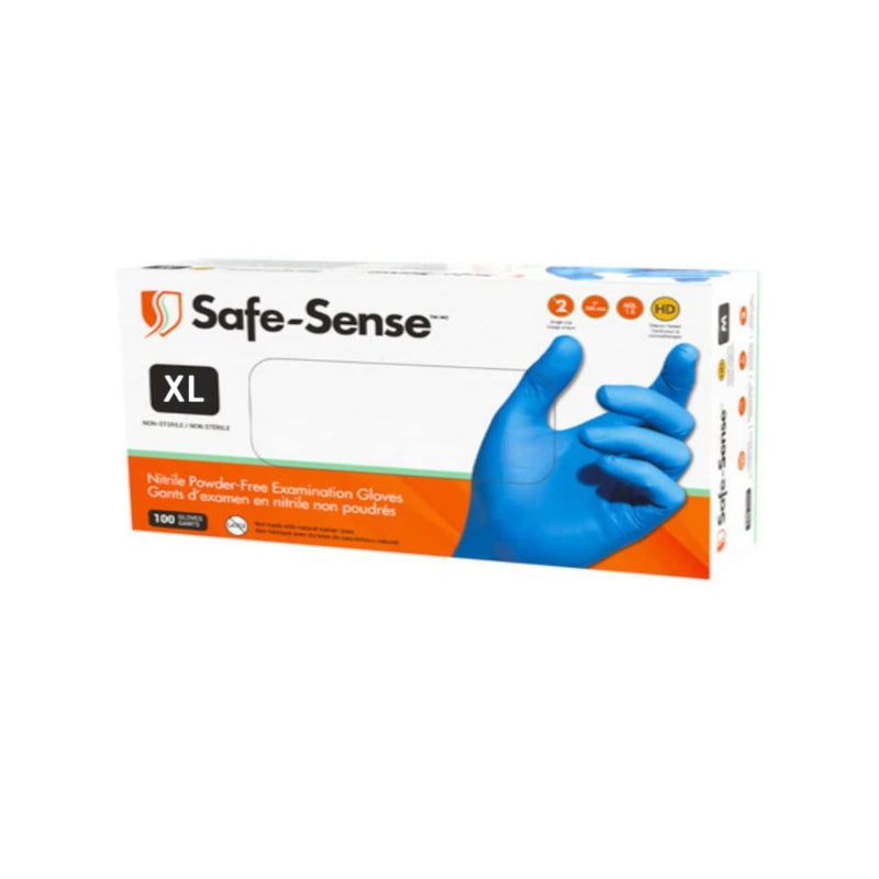 Safe-Sense Safe-Sense Powder-Free Nitrile Gloves, X-Large (100 Count Dispenser Box) Disposable Gloves