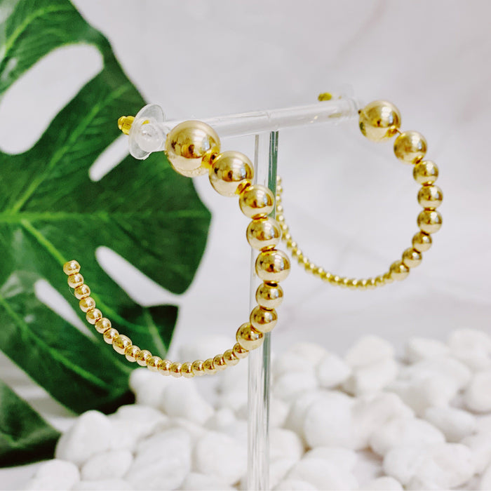 Gradation Bauble Hoop Earrings