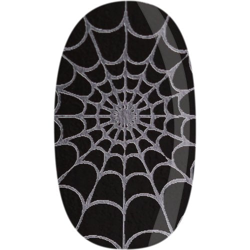 VIP Extensions Skinz Nail Decals, Black w/ Silver Spider Webs (24 ct) Nail Art White Smoke