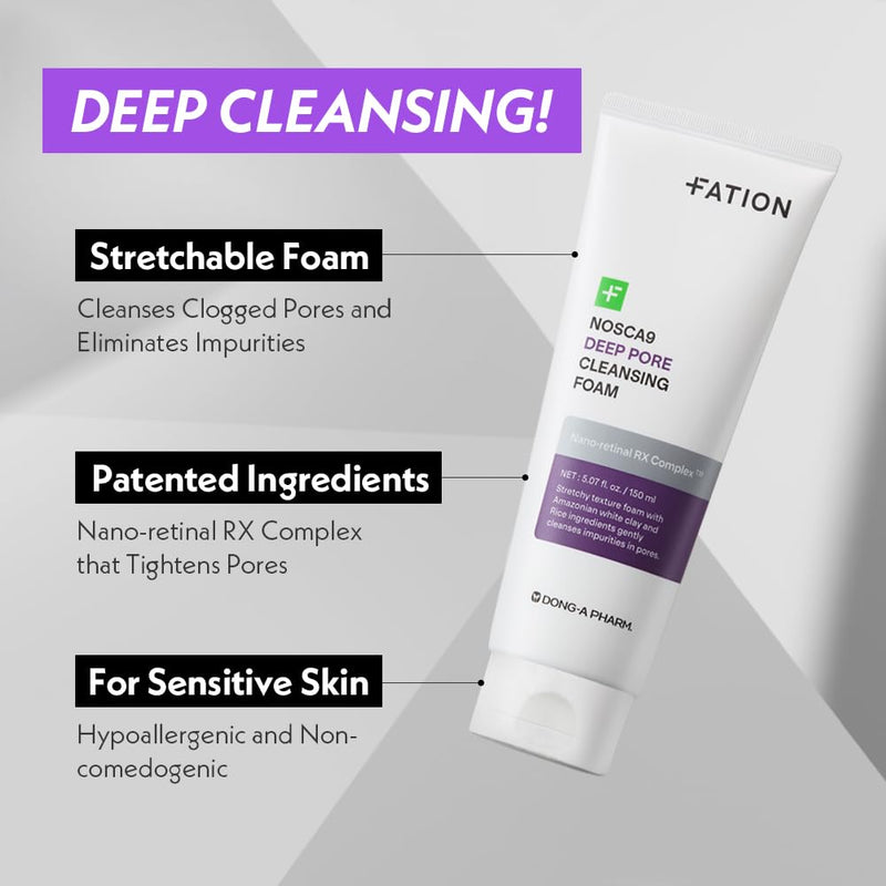 AsiaBeautyMall Fation NOSCA9 Deep Pore Cleansing Foam Face Cleanser Gray