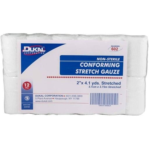 Dukal Dukal Conforming Stretch Sterile Gauze Rolls, 2" x 4.1 yds (Case of 12) Medical Tape & Bandages