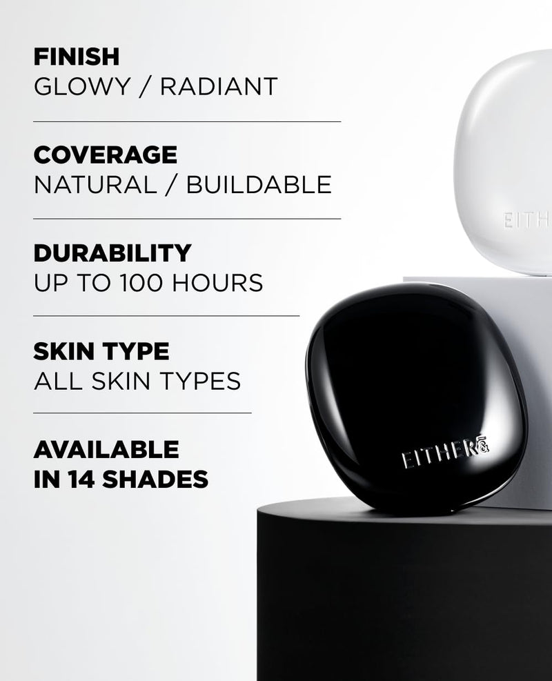 AsiaBeautyMall Either& Glow Pixel Cushion Foundation White Smoke 17N Vanilla,23N Sand