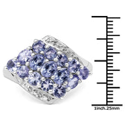 Bids.com 1.85 Carat Genuine Tanzanite .925 Sterling Silver Ring Rings