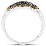 Bids.com 0.45 Carat Genuine Green Diamond and Yellow Diamond .925 Sterling Silver Ring Rings