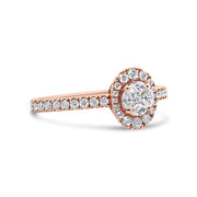 Bids.com 18K Rose Gold 1/2 Cttw Composite Marquise Composite Diamond Oval Shaped Halo Engagement Ring (F-G Color, VS1-VS2 Clarity) - Ring Size 7 Rings