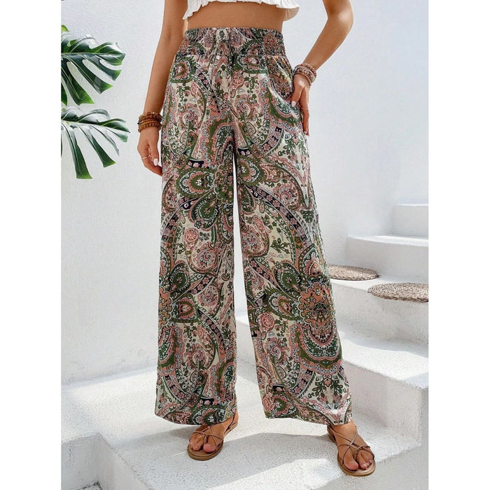 Printed Wide Leg Pants