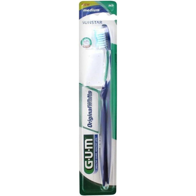 Gum GUM Original White 563 Medium Toothbrush - Blue Medium Toothbrush