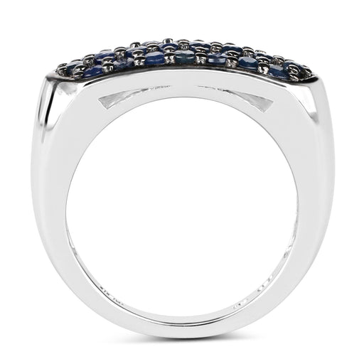 Bids.com 0.99 Carat Genuine Blue Sapphire .925 Sterling Silver Ring Rings