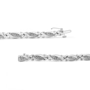 Bids.com .925 Sterling Silver 1.00 Cttw Round Diamond X-Link Bracelet (I-J Color, I2-I3 Clarity) - Size 7.25" Bracelets
