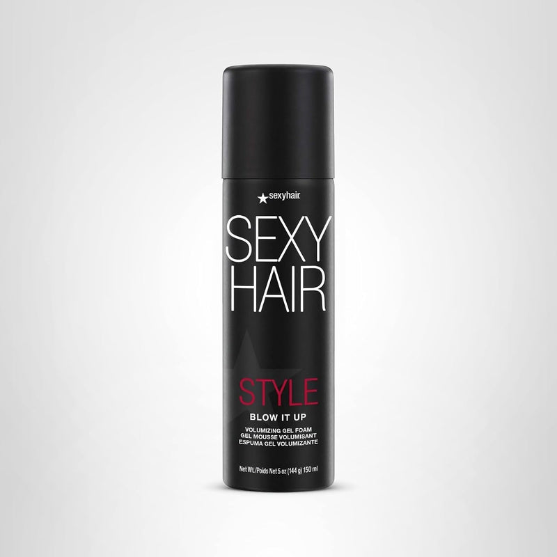 VIP Extensions Sexy Hair Style Sexy Hair Blow It Up Gel Foam, 5 Shine / 7 Hold, 5 oz Mousse White Smoke
