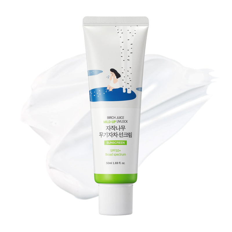 AsiaBeautyMall Round Lab Birch Juice Mild-Up UV Lock Sunscreen Sunscreen White Smoke
