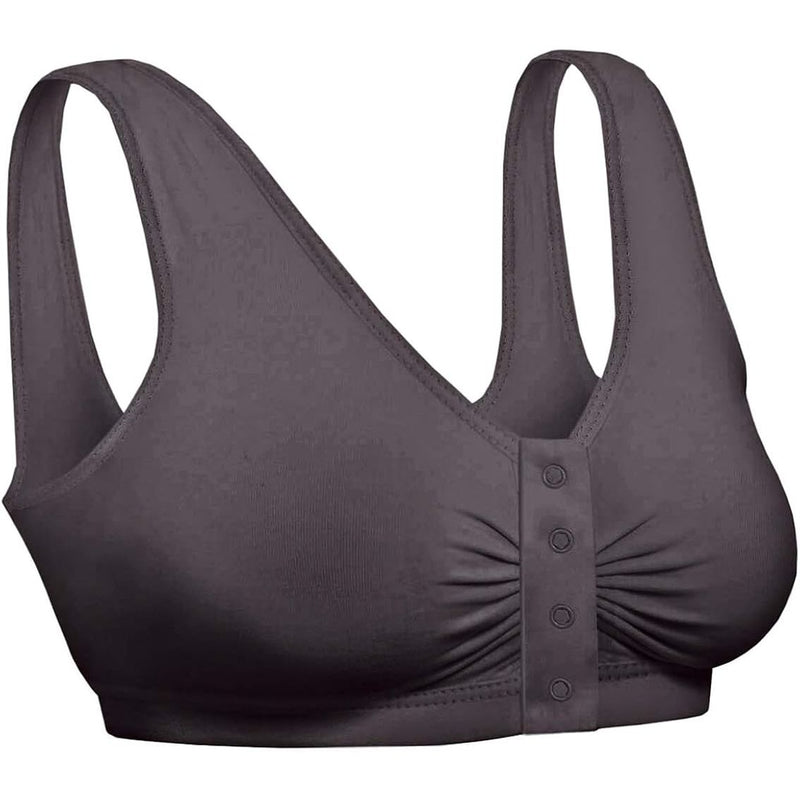 Glamorise Adaptive Front Snap Closure Bra - Black, Size Medium (M) Clothing White Smoke