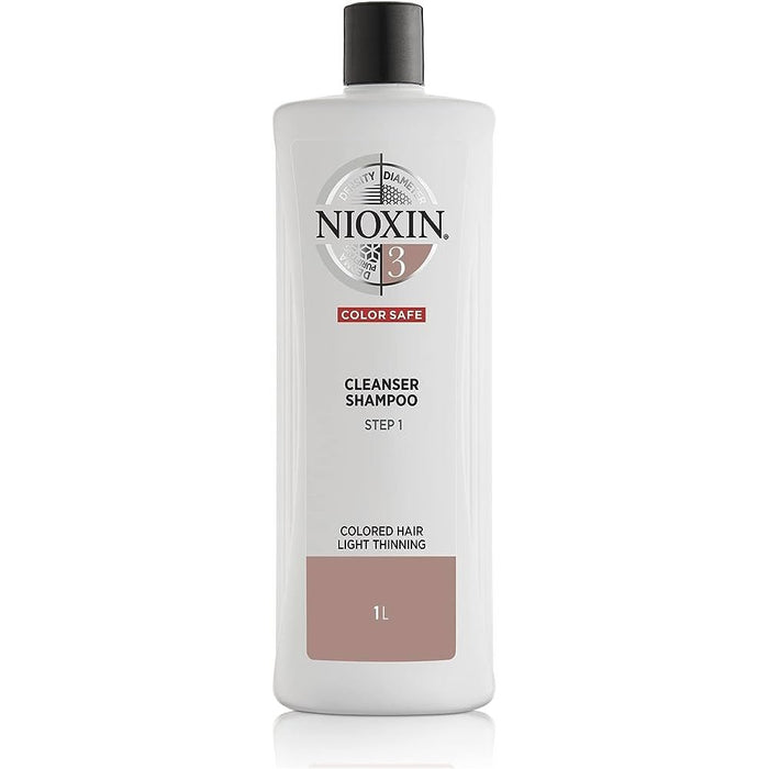 Nioxin System 3 Scalp Cleansing Shampoo with Peppermint Oil, Treats Dry and Sensitive Scalp 33.8 Oz