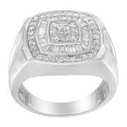 Bids.com 14K White Gold Men's 1 CTTW Diamond Band Ring Rings