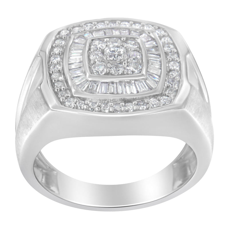 Bids.com 14K White Gold Men's 1 CTTW Diamond Band Ring Rings