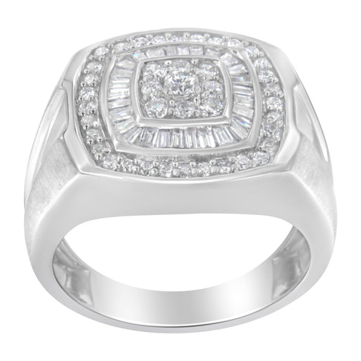 Bids.com 14K White Gold Men's 1 CTTW Diamond Band Ring Rings