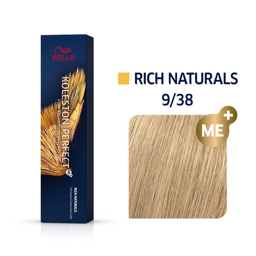 VIP Extensions Wella Koleston Perfect Permanent Creme Hair Color 9/38 Very Light Blonde Gold Pearl Permanent Hair Color White Smoke