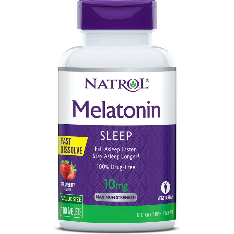 Natrol Natrol Maximum Strength Strawberry Flavor Melatonin Sleep Tablets Value Size, 10 Mg Vitamins & Supplements