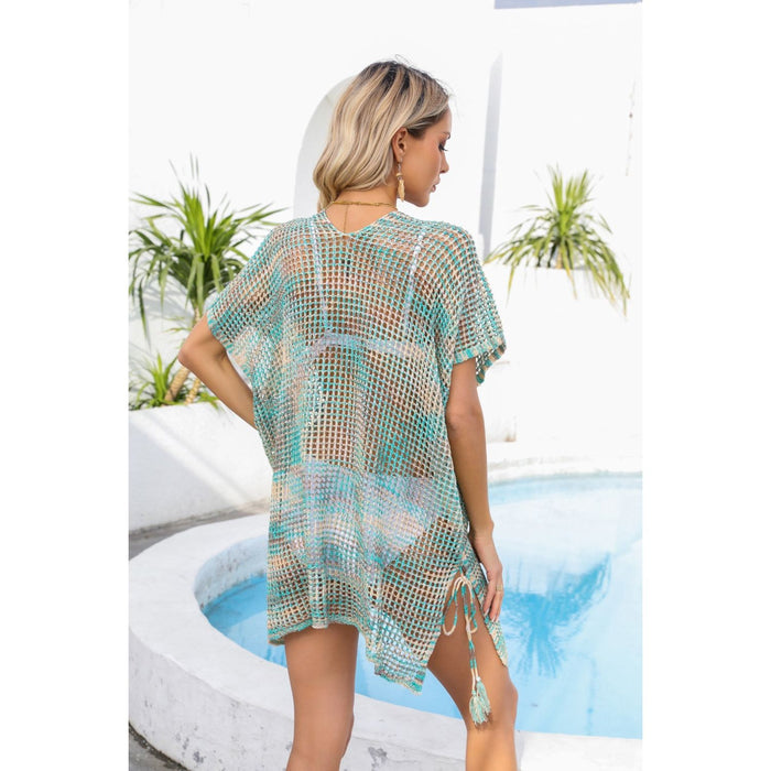 Openwork Slit V-Neck Cover Up