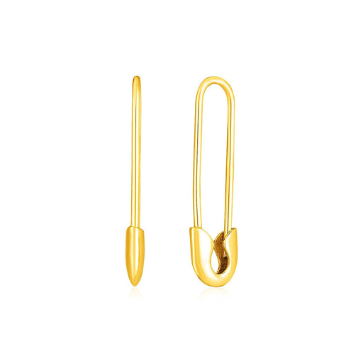 Bids.com 14k Yellow Gold Safety Pin Earrings Earrings