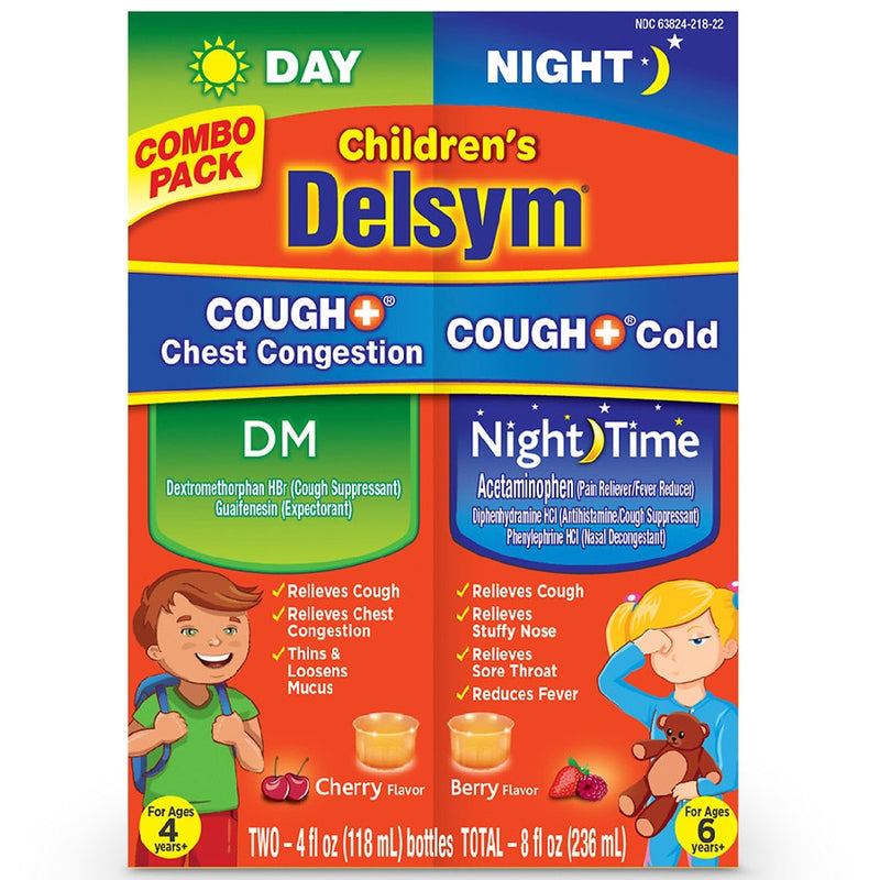 Delsym Delsym Children's Cough Day & Night  Liquid 4+4 Oz Value Pack Health & Beauty