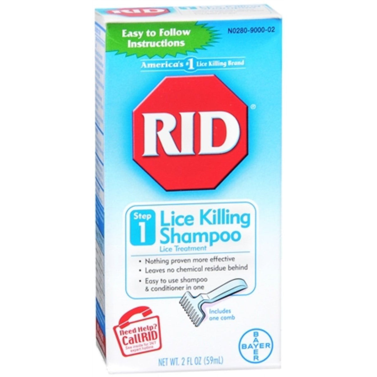 RID Lice Killing Shampoo, Includes 1 Nit Comb And 1 Bottle, 2 Ounces ...