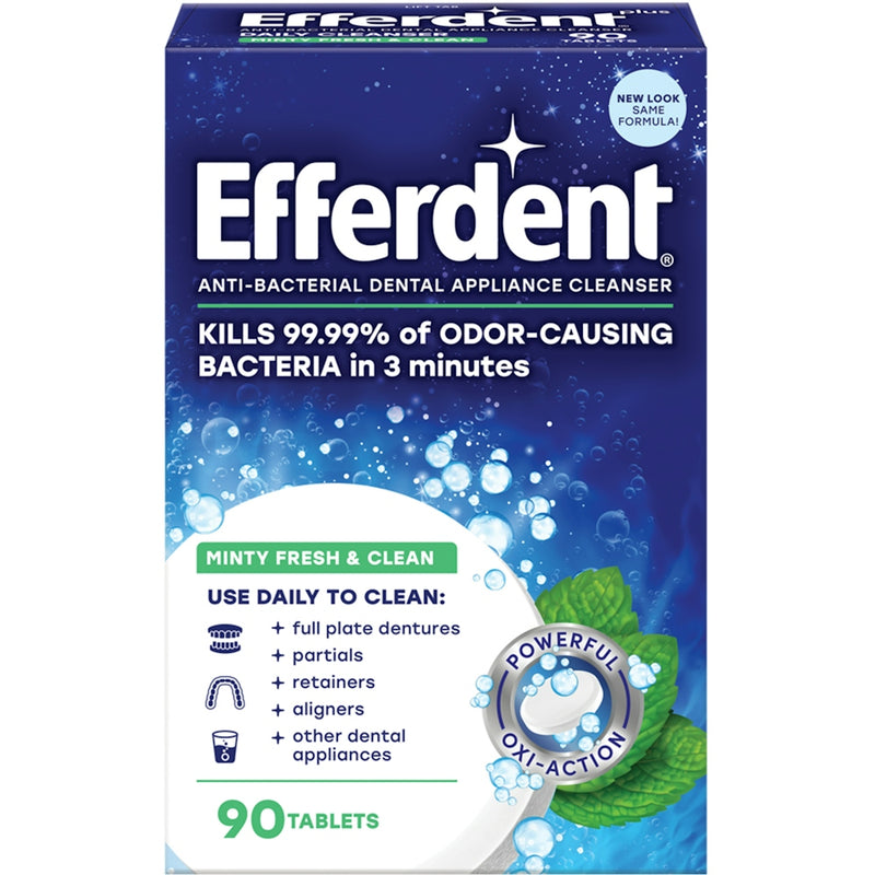 Efferdent Efferdent Denture Cleanser, Anti-Bacterial, Plus Mint, Tablets, Value Pack Dentures