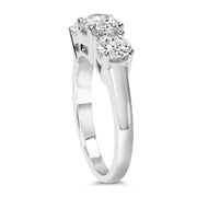 Bids.com 14K White Gold 2.00 Cttw Lab Grown Diamond 3 Stone Ring Band (F-G Color, VS1-VS2 Clarity) - Ring Size 7 Rings