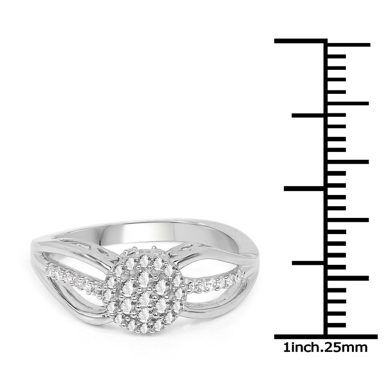 Bids.com 0.25 Carat Genuine White Diamond 14K White Gold Ring (E-F Color, SI Clarity) Rings