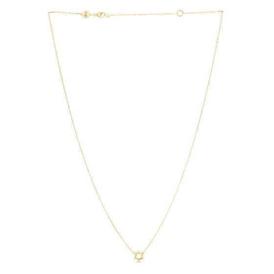 Bids.com 14k Yellow Gold Star of David Necklace Necklaces White Smoke 18 / Yellow Gold