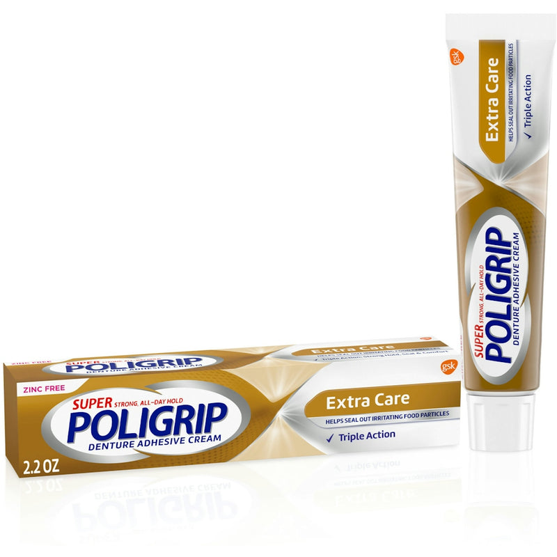 Super Poligrip Super Poligrip® Extra Care Denture Adhesive Cream – 2.2 Ounce Oral Care