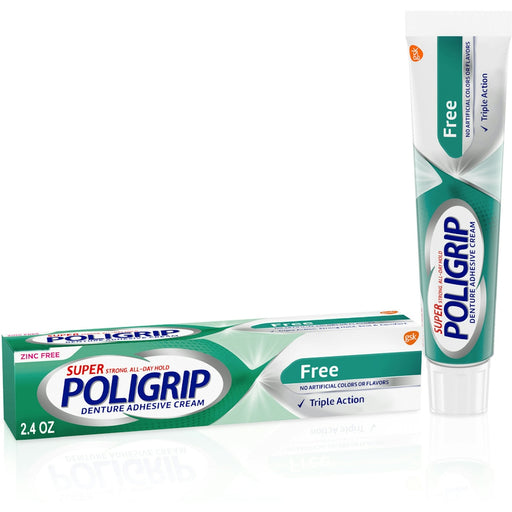 Poligrip Super Poligrip® Free Denture Adhesive Cream – Zinc Free (2.4 oz / 68 g) Denture Adhesives