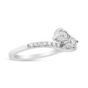 Bids.com 10K White Gold 1/4 Cttw Miracle Set Round Cut Diamond Two-Stone Ring (H-I Color, I2 Clarity) - Size 7 Rings
