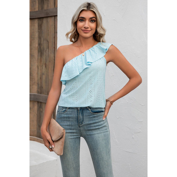 Eyelet One-Shoulder Tank