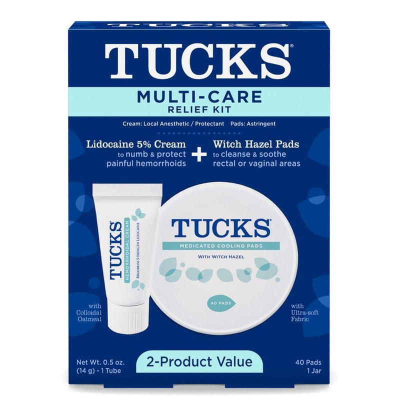 Tucks Tucks Multi Care Relief Kit, Lidocaine 5% Cream + Witch Hazel Pads Health & Beauty