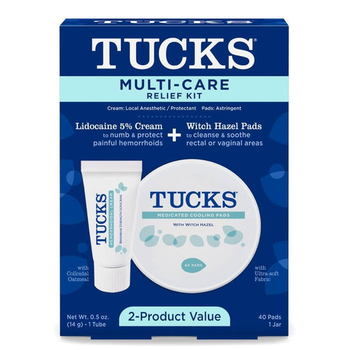 Tucks Tucks Multi Care Relief Kit, Lidocaine 5% Cream + Witch Hazel Pads Health & Beauty