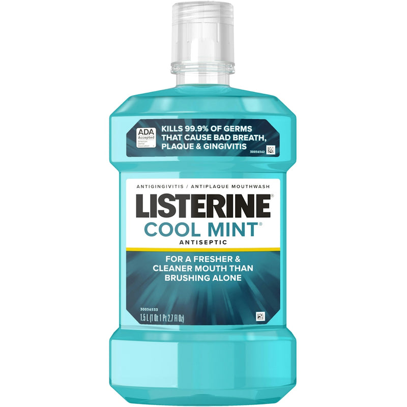 Listerine Listerine Cool Mint Antiseptic Mouthwash For Bad Breath, Plaque And Gingivitis, 1.5 L Mouthwash