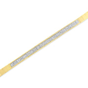 Bids.com 14K Yellow Gold 1-1/10 Cttw Princess & Baguette Cut Diamond 7" Alternating Stone Eternity Tennis Bracelet (G-H Color, VS1-VS2 Clarity) Bracelets