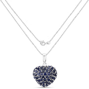 Bids.com 7.26 Carat Genuine Blue Sapphire .925 Sterling Silver Pendant Pendants