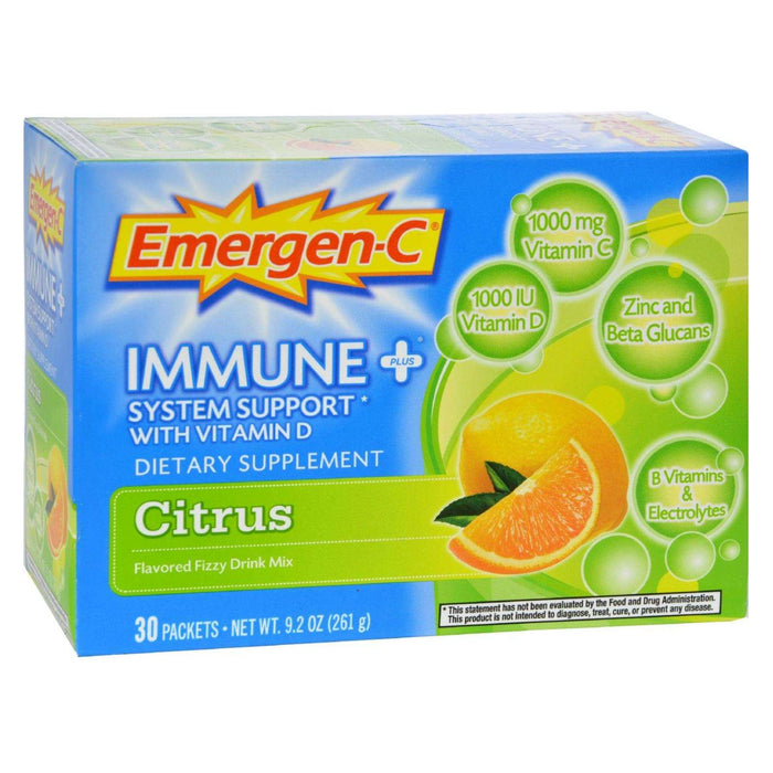 Alacer Emergen-C Immune Plus System Support with Vitamin D Citrus (30 Packets)