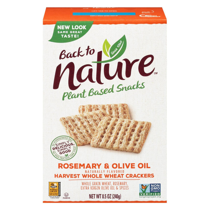 Back To Nature Crackers with Rosemary & Olive Oil (Pack of 12 - 8.5 Oz.)