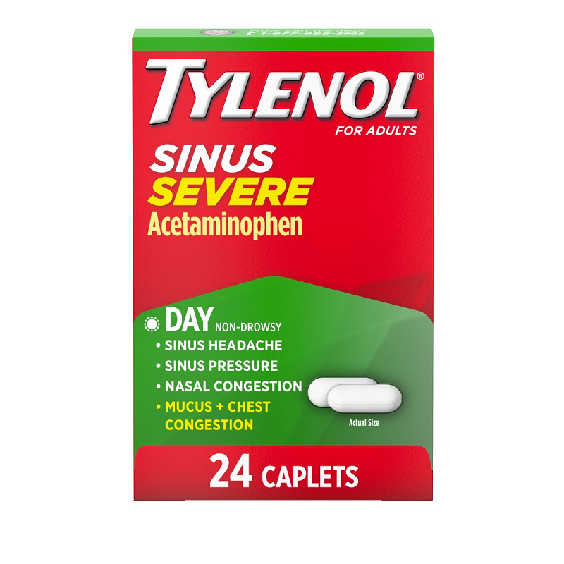 Tylenol Tylenol Sinus Severe Non-Drowsy Pain & Congestion Relief Caplets - Acetaminophen - 24ct Health & Beauty