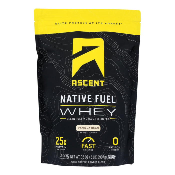 Ascent Native Fuel Vanilla Bean Whey Protein Powder Blend  - 2 Lb.