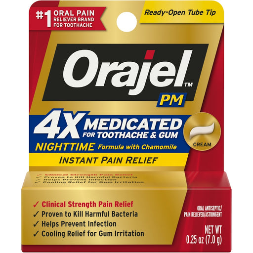 Orajel Orajel  Pm Long Lasting Toothache  Pain Relief Cream 0.25 Oz Health & Beauty