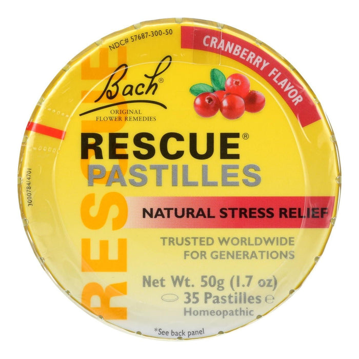 Bach Rescue Remedy Pastilles - 50g Cranberry Pastilles (Pack of 12)